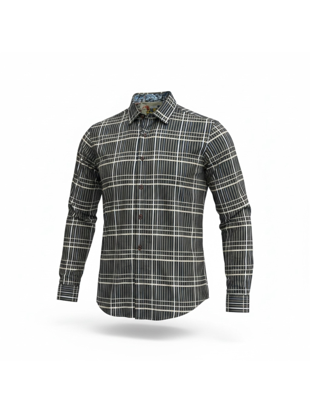 Men's Robert Graham Button Down Shirt XXL Black White Plaid